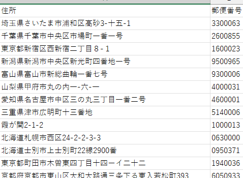 Excel 住所から郵便番号を自動入力! Excel E4bd8fe68980e3818be38289e983b5e4bebfe795aae58fb7e38292e887aae58b95e585a5e58a9befbc81